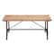 3.5ft. Beige Chinese Fir and Metal Industrial Bench